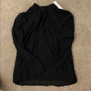 High neck black blouse